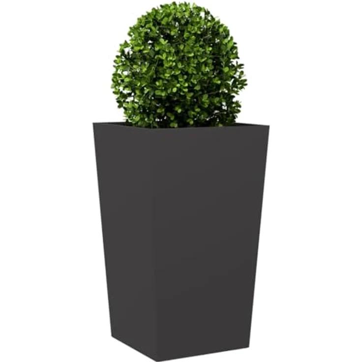 vidaXL Pflanzkübel Schwarz 45x45x75 cm Stahl, rostbeständig und strapazierfähig – Bild 3