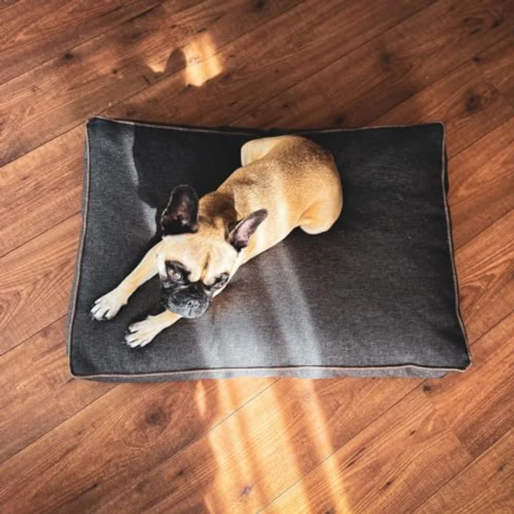 Aumüller Hundekissen Basic Line, Braun - 117 cm - Kissen für Hunde aus robustem, strapazierfähigen Canvasstoff | Füllung aus Visco-Sticks | Abziehbarer Bezug mit Reißverschluss - Preisvergleich – Bild 4