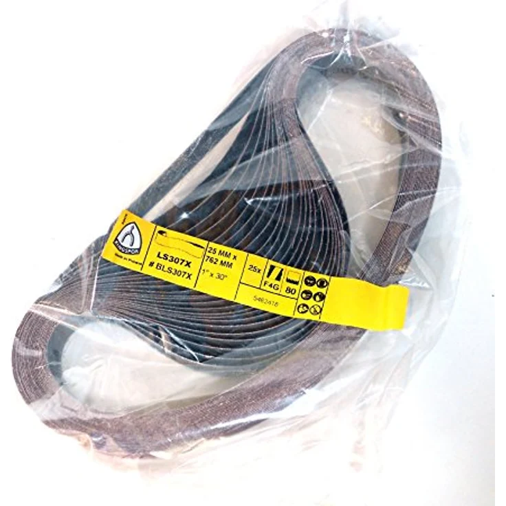 Klingspor Schleifband LS307X, 25 x 762 mm, Körnung P180, 10 Stück, für Holz & Metall, reißfeste halbflexible Gewebeunterlage, Industriequalität – Bild 2