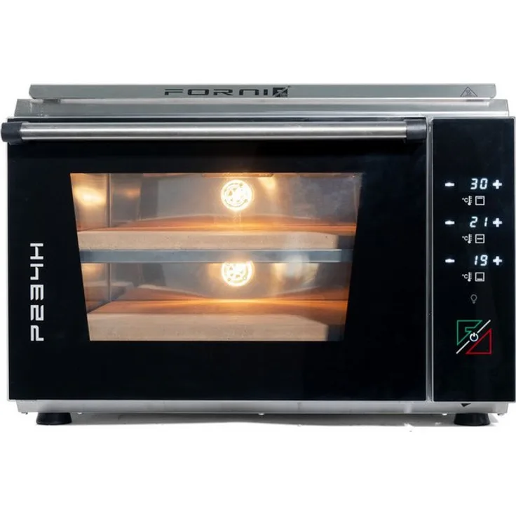 effeuno EFFEUNO P234H 509 Pro, Elektrischer Pizzaofen mit doppelter Kammer, 509 °C, inkl. Biscotto-Pizzasteine und Touch-Steuerung
