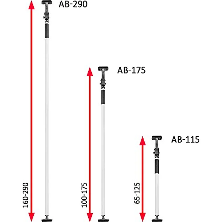 ALLEGRA AB175 Deckenstütze Profi Einhandstütze bis 60kg Baustütze Höhe 175cm Teleskopstütze Montagestütze (Weiß) – Bild 3