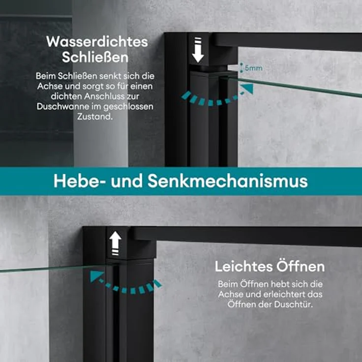 Mai & Mai Nischentür Teramo66 mit Doppeldrehtür 8mm ESG Klarglas mit NANO T66, 100x195 cm – Bild 4