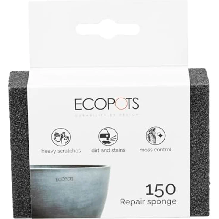 Ecopots Schleifschwamm, Reparaturschwamm zur einfachen Kratzerkorrektur für Pflanztöpfe und Untersetzer, mehrfach verwendbar – Bild 2