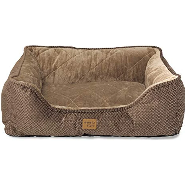 ib style® Happy Milo Hundebett | Körbchen für Hunde & Katzen | mit Reißverschluss | Größe: S | Braun – Bild 3