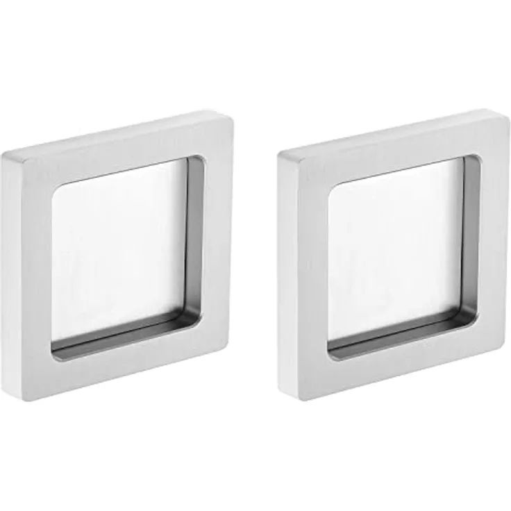 ck-tuerbeschlaege Griffschale zum Kleben, Edelstahloptik, quadratisch, 70 x 70 x 10 mm, 1 Paar