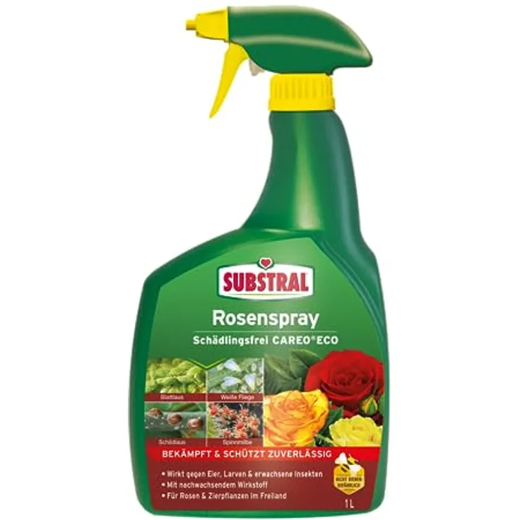 Substral Rosenspray Schädlingsfrei Careo ECO, anwendungsfertiges Sprühmittel gegen saugende Schädlinge, 1 L
