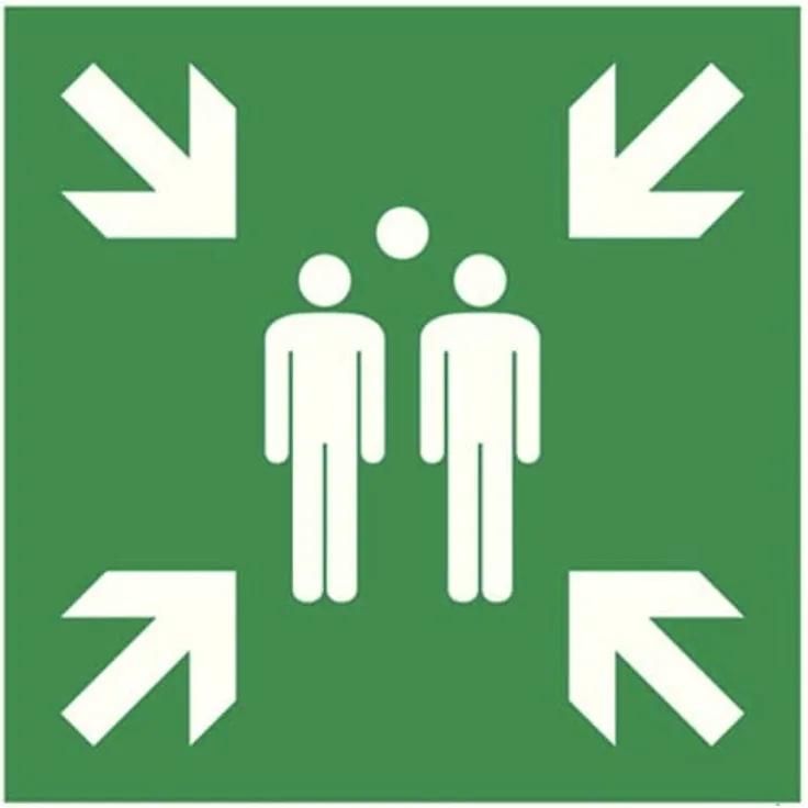 MBS FIRE Schild Sammelplatz 60x60 cm Alu Nachleuchtend