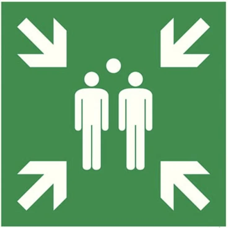 MBS FIRE Schild Sammelplatz 60x60 cm Alu Nachleuchtend – Bild 1