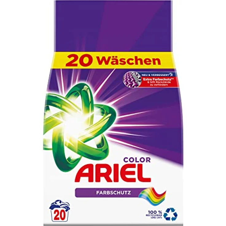 Ariel Waschpulver, Farbschutz, 20 Waschladungen, 1,3 kg – Bild 2