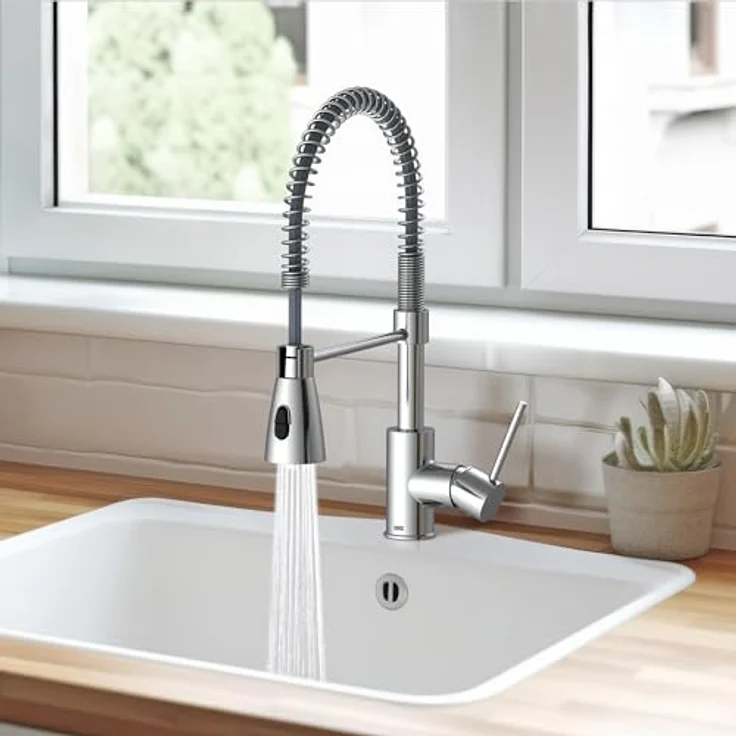 Lenz Küchenarmatur KALANI², Nickelfrei, Niederdruck mit flexibler Pendelbrause und 2 Strahlarten – Bild 2