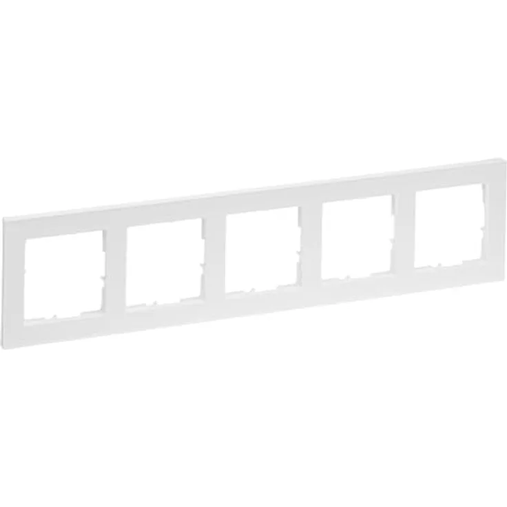 Legrand SEANO+ 5-fach Rahmen, halogenfreies Thermoplast, nachhaltige Produktion, Farbe: Ultraweiß, 765185