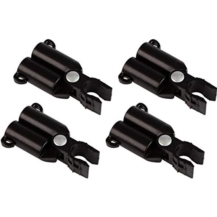 Windhager Verbinder, Rankhilfenschanier, Stabhalter für Pflanzstäbe, Stabverbinder Clips, Ø16mm, 4 Stkück, schwarz, 07257, 16 mm – Bild 2