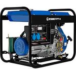 5000 Watt Diesel Stromerzeuger (E-Start, 10 PS Dieselmotor, 4-Takt, luftgekühlt, Ölmangelsicherung, Seilzugstart, Automatischer Voltregler AVR,