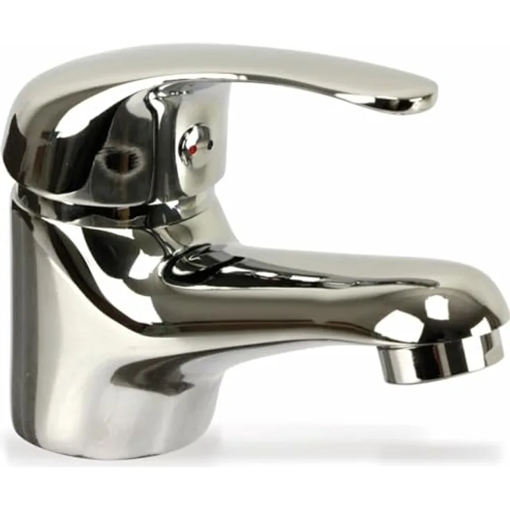 Schütte 41100 ATHOS PLUS, Waschtischarmatur mit Zugstange, Wasserhahn für das Bad mit Ablaufgarnitur, zeitloses Design, geräuscharme Kartusche, chrom