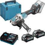Makita 40V X-Lock Akku-Winkelschleifer GA041G mit 2 Akkus und Ladegerät in MAKPAC Gr.4