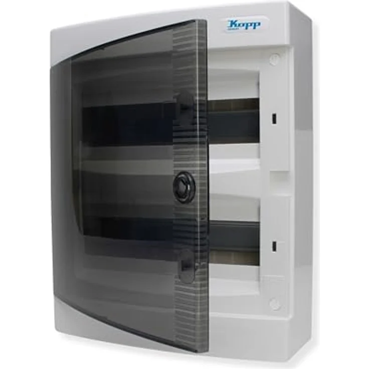 Kopp Abdeckrahmen 350912048, Aufputz-Verteilerkasten IP40 mit Tür, 2-reihig für 24 Pole, grau, Abmessungen 287x361x112 mm – Bild 2