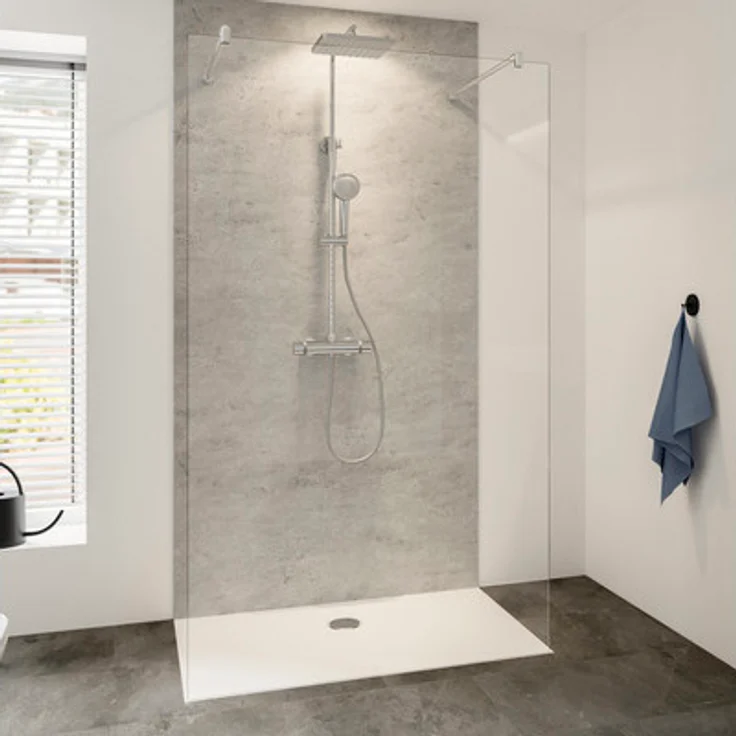 Breuer Walk In Duschwand Entra 120 cm Klarglas Profilfarbe chrom, barrierefreie Montage, 8 mm Sicherheitsglas