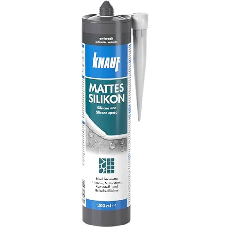 Knauf mattes Silikon (300 ml) für alle matten Oberflächen, Silikon in Anthrazit