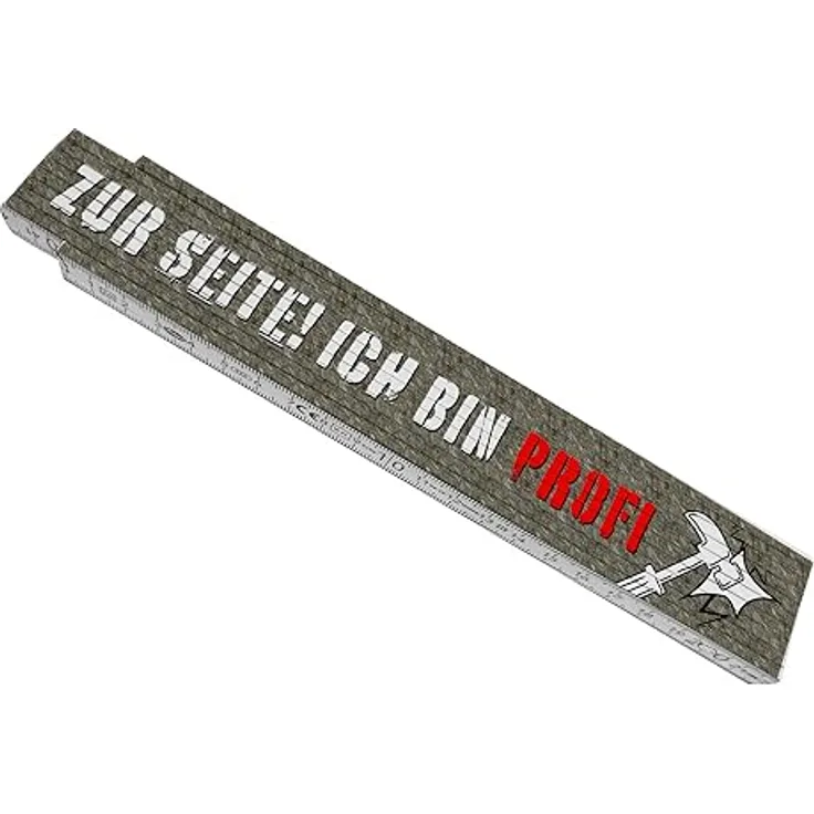 speecheese Meterstab aus Holz mit lustigem Spruch "Zur Seite! Ich bin Profi", 24x3,5 cm, ideal für Heimwerker und Handwerker 