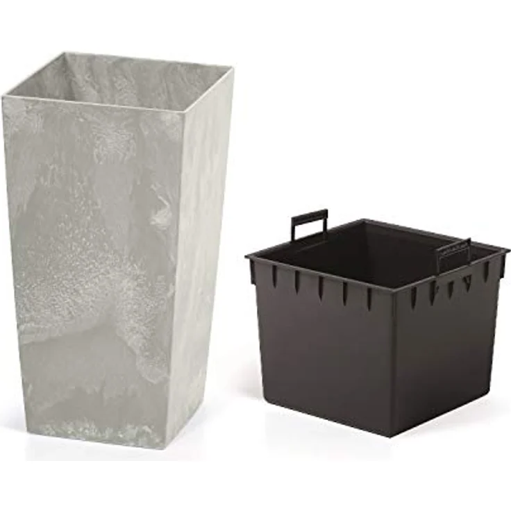 Prosperplast Urbi Square Beton Blumentopf Pflanzkübel Beton-Design 2 in 1 inkl. Pflanztopf Kunststoff Eckig (265mm) – Bild 3