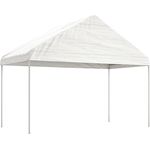 vidaXL Pavillon mit Dach Weiß 4,08x2,23x3,22 m Polyethylen