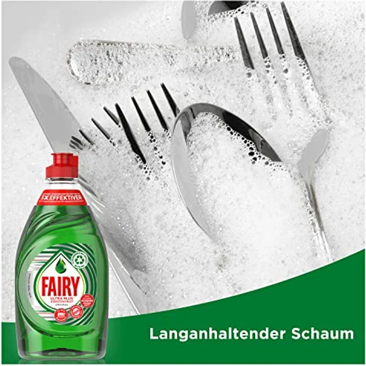 Fairy Ultra Plus Geschirrspülmittel, Konzentrat für strahlend sauberes Geschirr, 450 ml – Bild 6