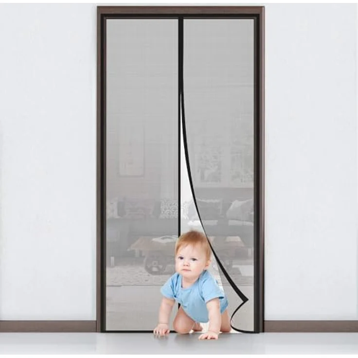 MYCARBON Fliegengitter Balkontür, Insektenschutz mit starken Magneten, 160x230cm, kinderleichte Klebemontage ohne Bohren, reißfester Dacron-Stoff, nicht kürzbar – Bild 1