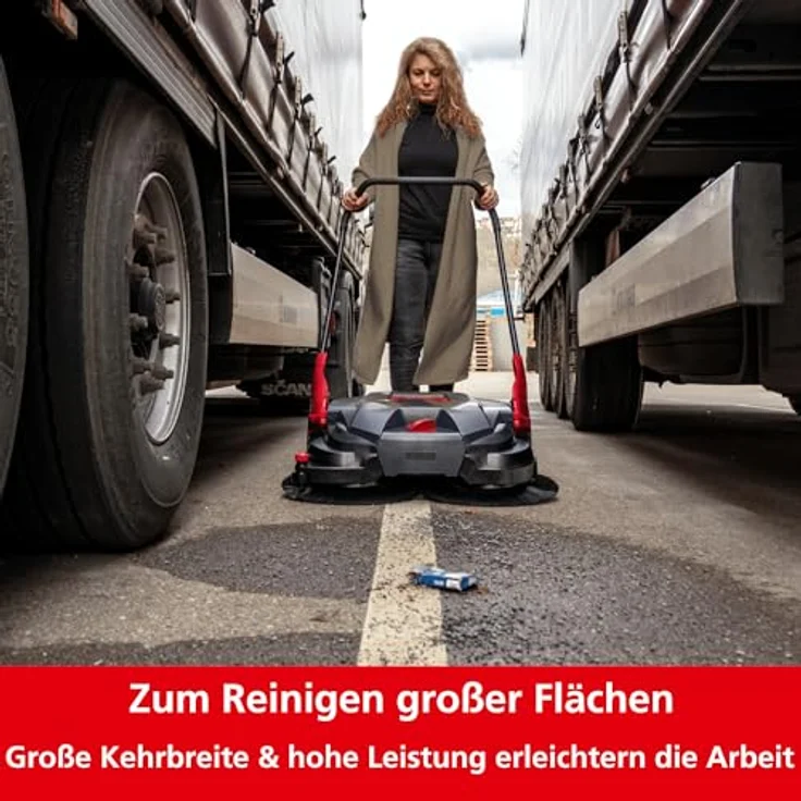 Starmix Kehrmaschine Durosweep 77 Pro – doppelte Schmutzaufnahme dank patentiertem Kehrsystem, Handkehrmaschine mit manuellem Antrieb - 77cm Kehrbreite - Kehrleistung 3000m²/h - Griff höhenverstellbar – Bild 3