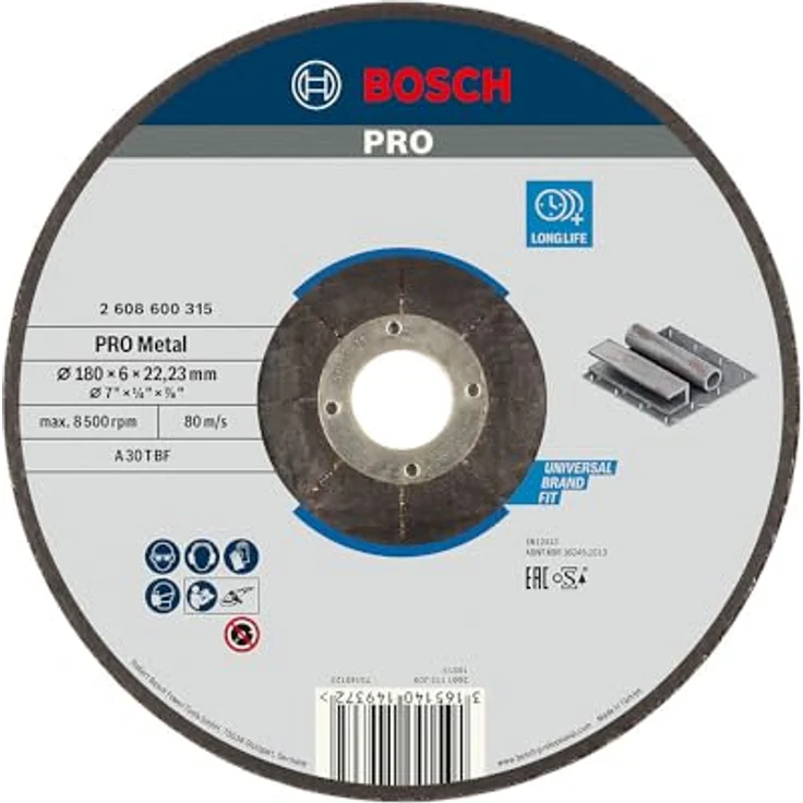 Bosch Professional 2608600315 Schleifzubehör Schruppsch.180 x 6 mm F.Stahl – Bild 2