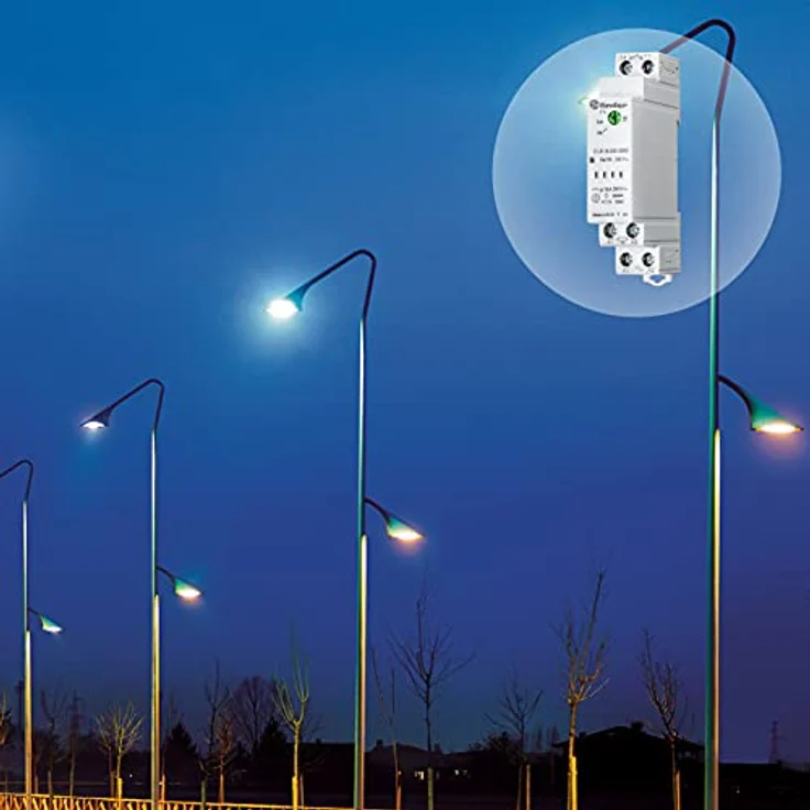finder Dämmerungsschalter 11.31, automatischer Lichtsteuerungsschalter mit externem Lichtsensor, 16 A/230 V, einstellbare Schaltschwelle 1...100 lx, DIN-Schienen-Montage – Bild 4