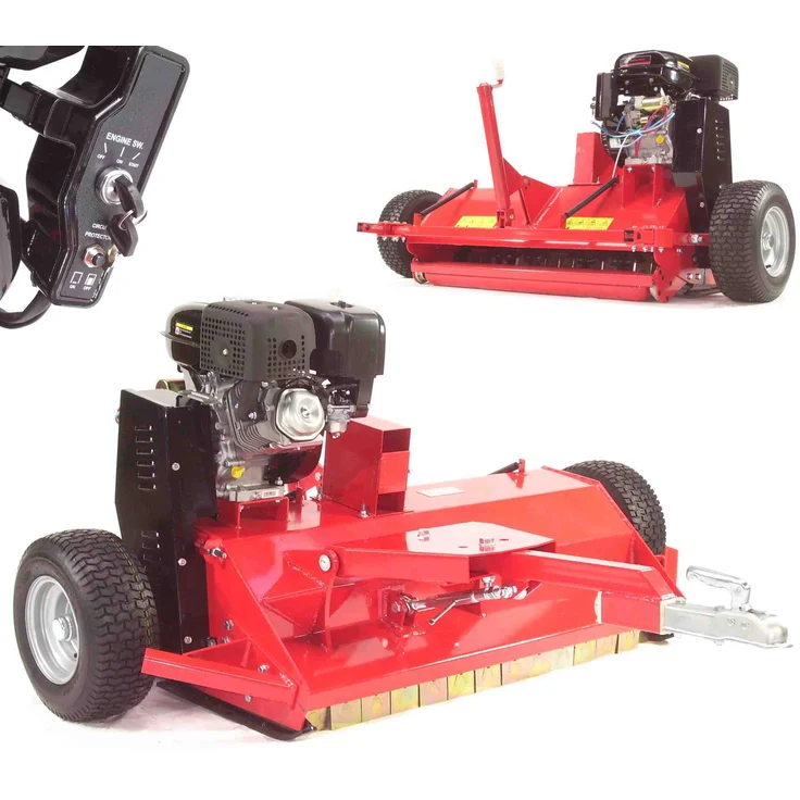 Apex Benzin Schlegelmäher 120, 15 PS Schlegelmulcher mit 420ccm Motor und Elektro-Start, 120 cm Schnittbreite