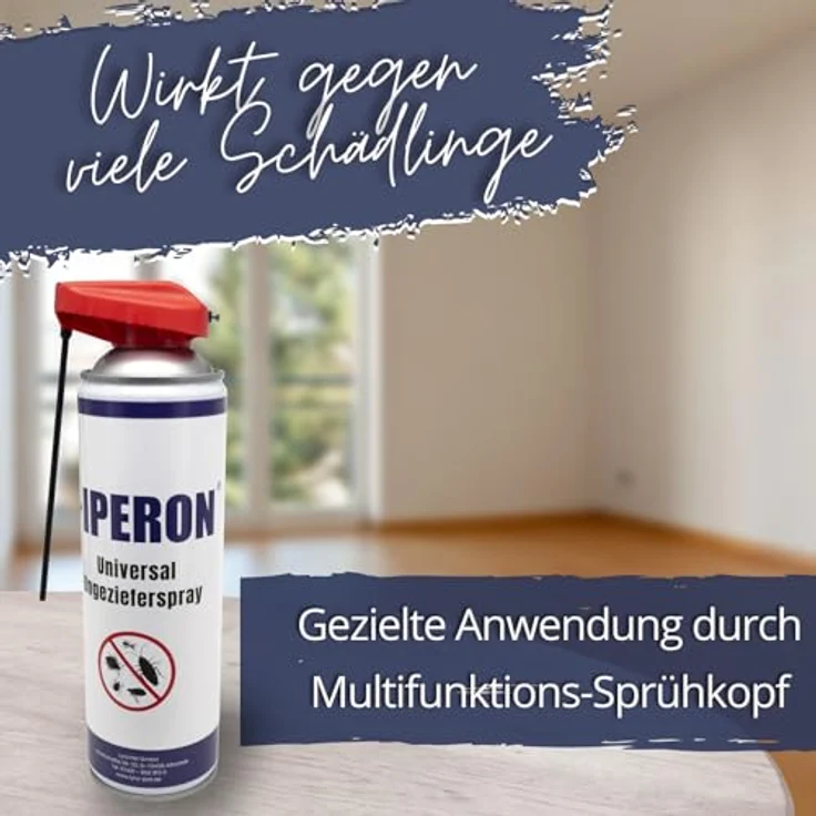IPERON® Universal Ungezieferspray, 12 x 500 ml, effektive Schädlingsbekämpfung gegen Insekten, inklusive multifunktionalem Sprühkopf – Bild 5