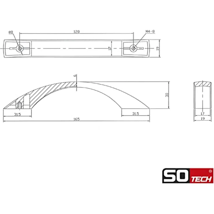 SOTECH Schrankgriff ZOE Möbelgriff Schubladengriff BA 128 mm Edelstahloptik – Bild 4