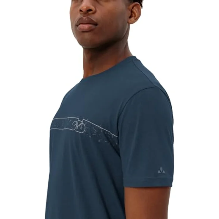 Vaude Cyclist T-Shirt V, Herren, Blau, Regular Fit, 70% Baumwolle, schnell trocknend, 3XL – Bild 6