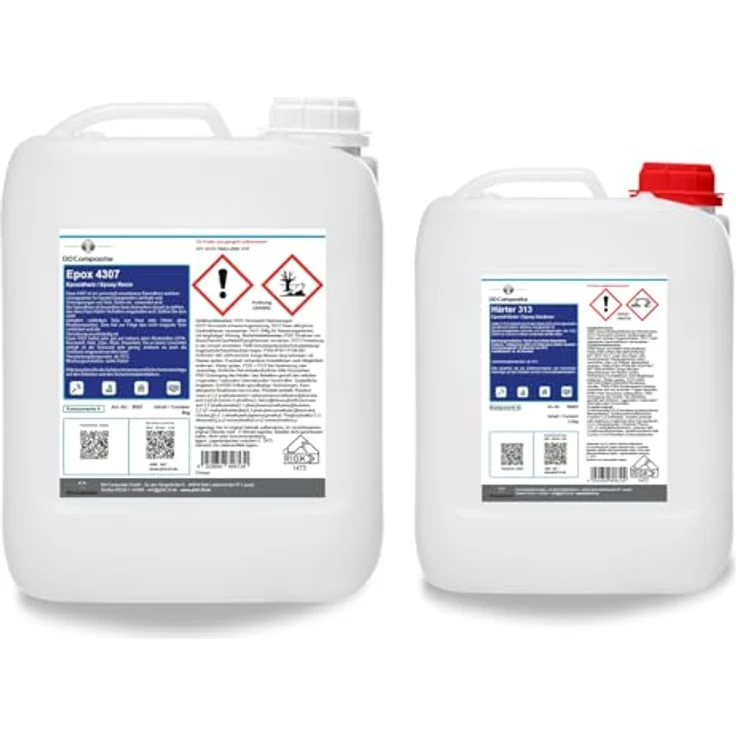 DD Composite Epoxidharz Epox 4307 + Härter 313, 5kg + 2,5kg, lösemittelfrei, gute Haftung auf Holz und Metall, vergilbungsarm – Bild 1