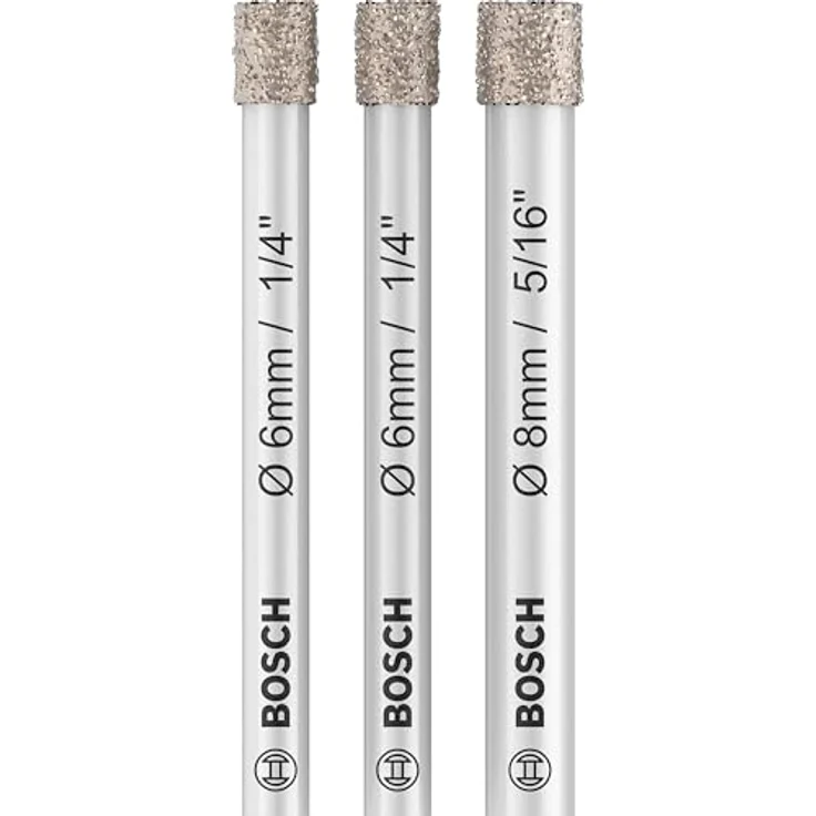 BOSCH Diamantbohrer-Set 2607019881, kostengünstiger Bohrer für Keramikfliesen, silber – Bild 1