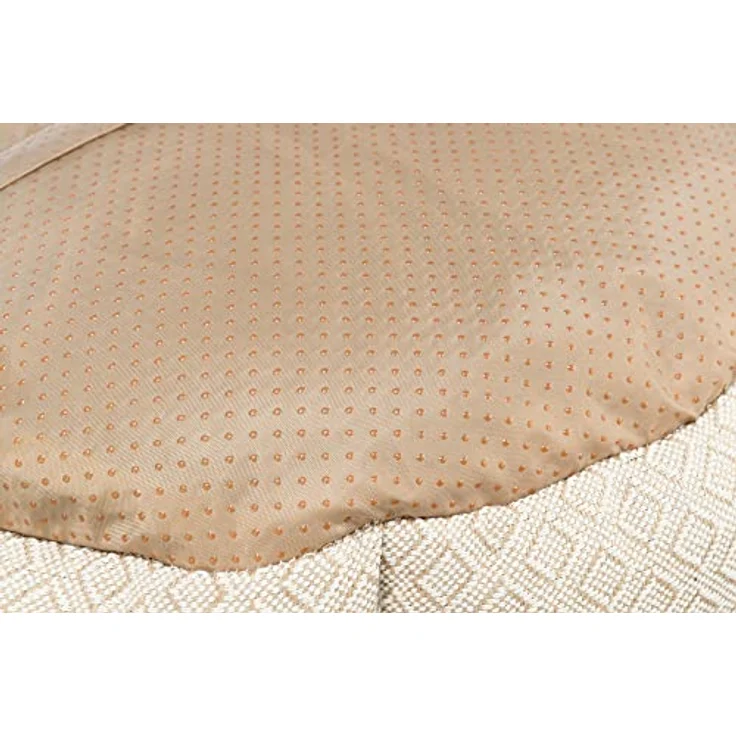 TRIXIE rutschfestes Bett für Hunde und Katzen im angesagten Boho-Design Bett Boho, ECKIG, 50 × 50 cm, BEIGE - mit integriertem Kissen und waschmaschinengeeignetem Bezug - 38212 – Bild 3