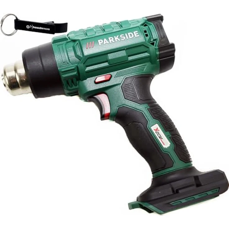 HEADNMORE® Bundle - 1x PARKSIDE® 20V Akku Heißluftpistole PHLGA 20 + 1x HEADNMORE® Schlüsselanhänger (ohne Akku) - Universalgerät zum Ablösen, Verformen oder Erwärmen, 2 Temperaturstufen, inkl. Transportkoffer, blau – Bild 1