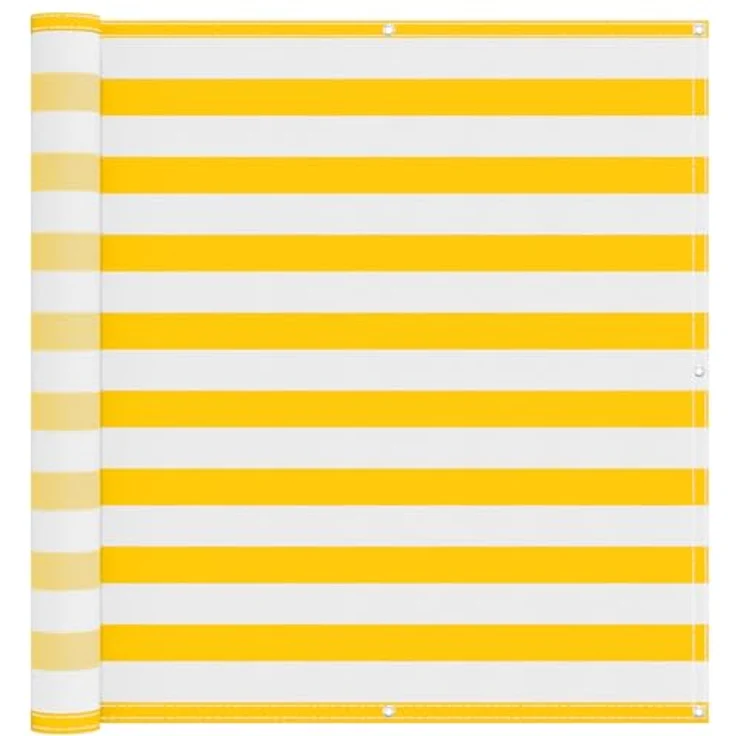 vidaXL Balkonsichtschutz Gelb und Weiß, 120 x 200 cm, UV-beständig und wasserfest, moderner gestreifter Schirm für Außenbereiche – Bild 1