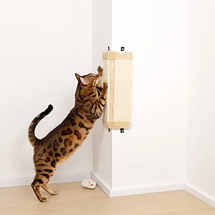 Navaris Wand Kratzbrett für Katzen - 2X Kratzmatte Kratzwand für Ecke - 43x22x2cm Kratzecke Kratzbaum - Eckenschutz Kratzschutz aus Sisal – Bild 2
