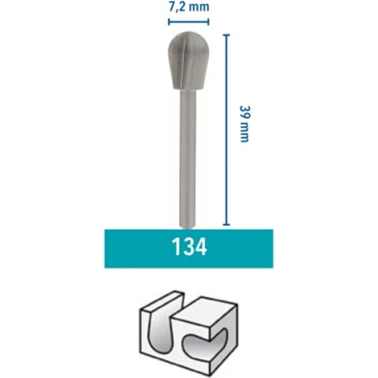 DREMEL Frässtift Hochgeschwindigkeits-Fräsmesser 7,2 mm, Schaft-Ø 3,2 mm, 2 Stück – Bild 3