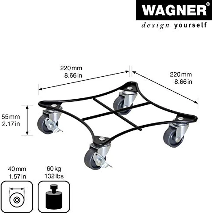 WAGNER design yourself Pflanzenroller BLACK RETRO EDITION I rund & eckig I In & Outdoor I schwarz & taupe – Bild 3