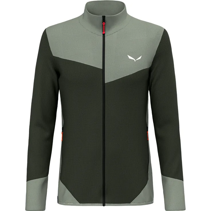 Salewa Puez Waffle Hybrid Polarlite Jacke Herren - strapazierfähiger Midlayer mit recyceltem Polyester, dark olive/5130, Größe 46/S