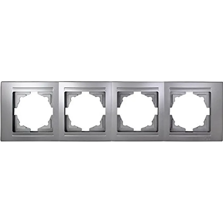 Günsan Gunsan Moderna 4-fach Rahmen für 4 Steckdosen Schalter Dimmer, Silber