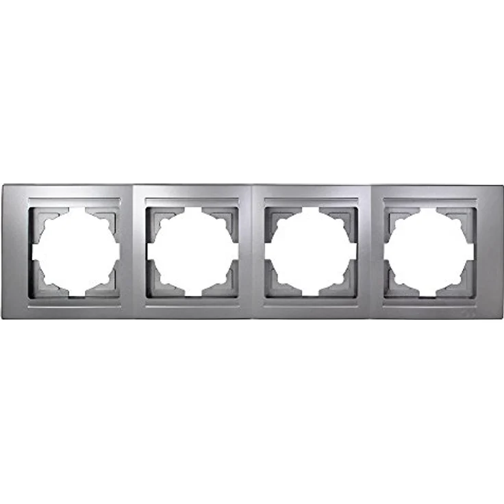 Günsan Gunsan Moderna 4-fach Rahmen für 4 Steckdosen Schalter Dimmer, Silber