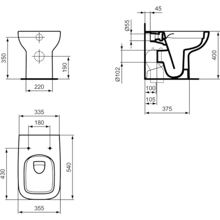 Ideal Standard Standtiefspül-WC i.life A, randloses Design aus Kristallporzellan, weiß – Bild 4