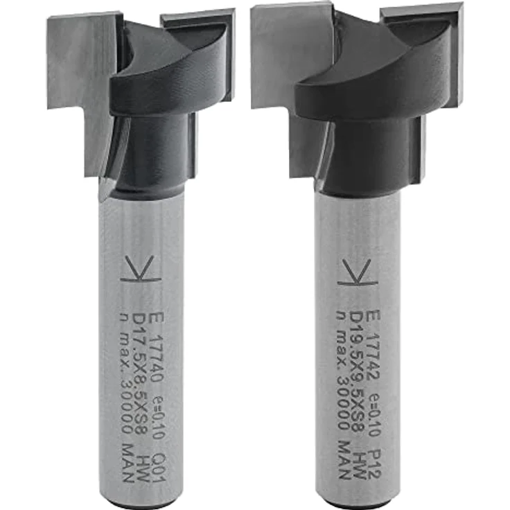 ENT 09055 5-tlg. HW T-Nutfräser-Set, optimiert für M5-M12 Sechskantschrauben, Schaftdurchmesser 8 mm, in transparenter Kunststoffbox – Bild 4