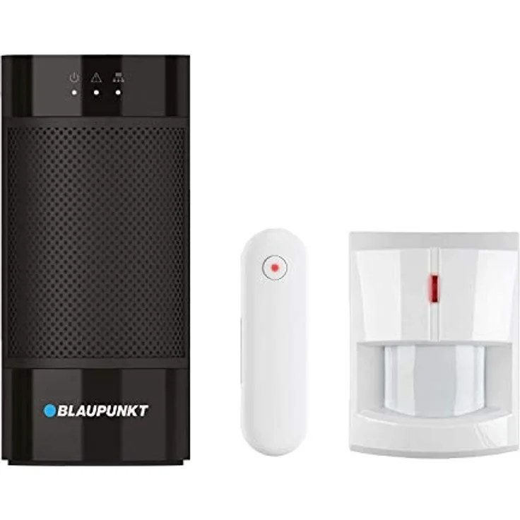 Blaupunkt Q3100 Funk-Alarmanlagen Starterset für Haus/Wohnung mit drahtlos Tür-/ Fenstersensor, Bewegungsmelder, Sirene und App Fernsteuerung