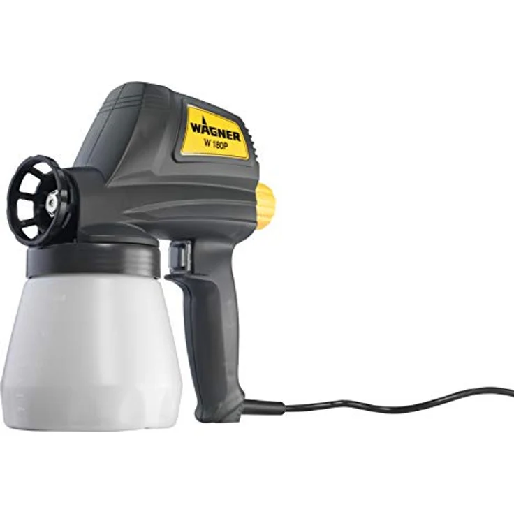 Wagner 413001 Farbsprühsystem W 180 P für lösemittelhaltige & wasserlösliche Farben im Innen-& Außenbereich, Behälter 800 ml, 10 m²-13 min, 110 W, Schwarz – Bild 2