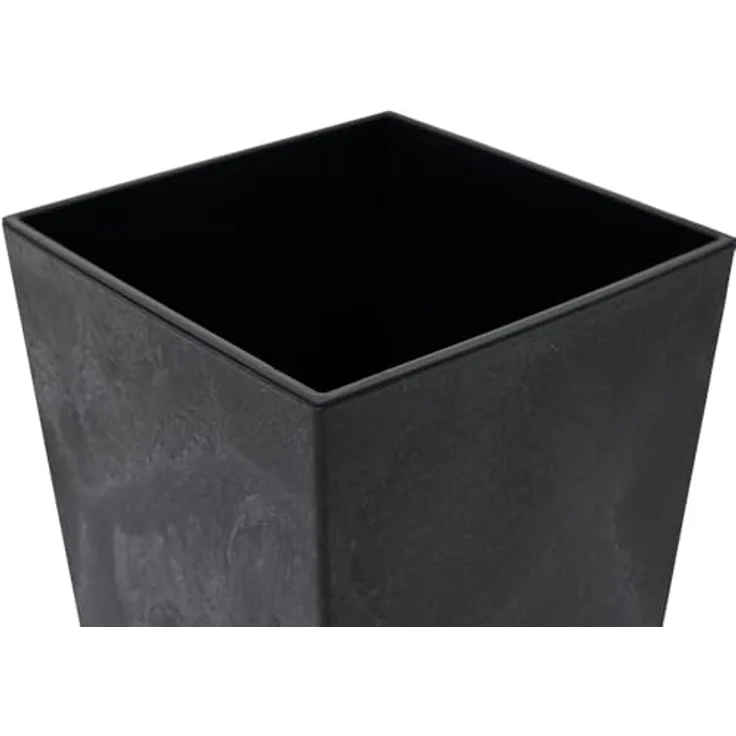 Siena Garden Pflanzgefäße Nizza Stone, Kunststoffgefäß mit Einsatz in schwarz und Betonoptik, 25 x 46,5 cm – Bild 2